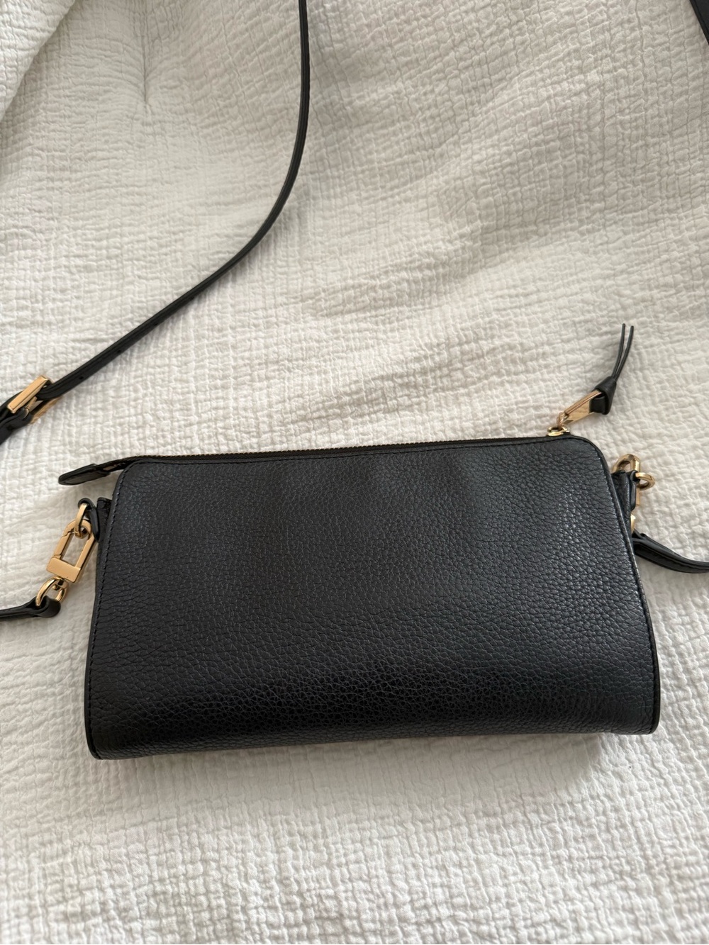 Tory Burch Black Pebbled Leather Crossbody with Gold Hardware - Picture 10 of 11